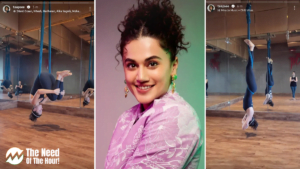 Taapsee Pannu Doing Aerial Yoga