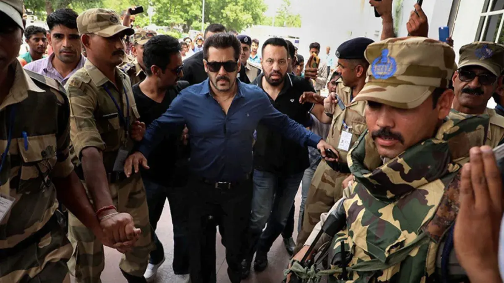 Salman Khan under tight security as he has been on Bishnoi’s hit list since the blackbuck poaching case.