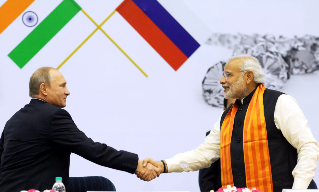 Modi and Putin discuss deepening economic cooperation, from pharmaceuticals to cinema.