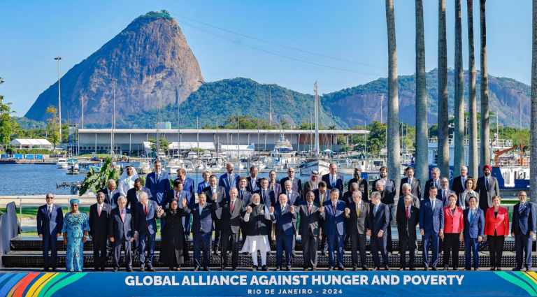 PM Narendra Modi engages with world leaders at the G20 Rio Summit, showcasing India’s commitment to global leadership and innovation.